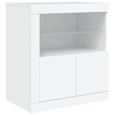 Sideboard with LED Lights White 162x37x67 cm