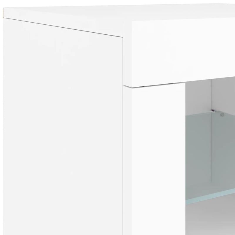 Sideboard with LED Lights White 162x37x67 cm