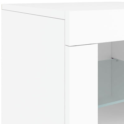 Sideboard with LED Lights White 202x37x67 cm