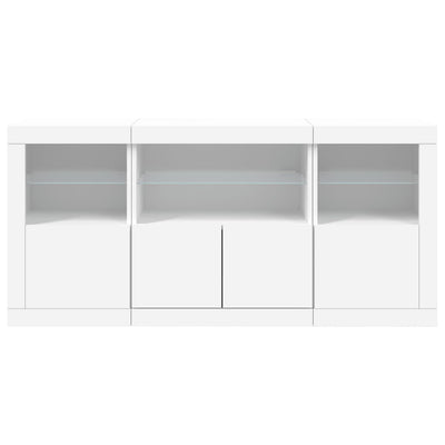 Sideboard with LED Lights White 142.5x37x67 cm