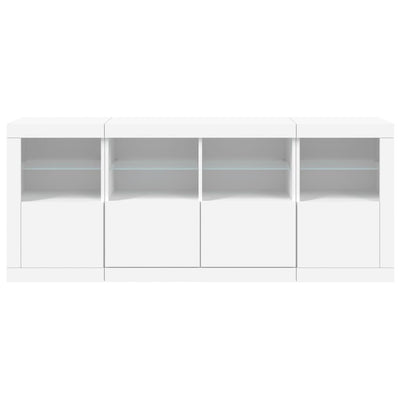 Sideboard with LED Lights White 163x37x67 cm