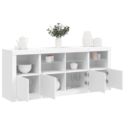 Sideboard with LED Lights White 163x37x67 cm