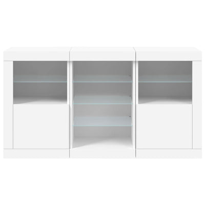 Sideboard with LED Lights White 123x37x67 cm