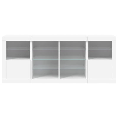 Sideboard with LED Lights White 163x37x67 cm