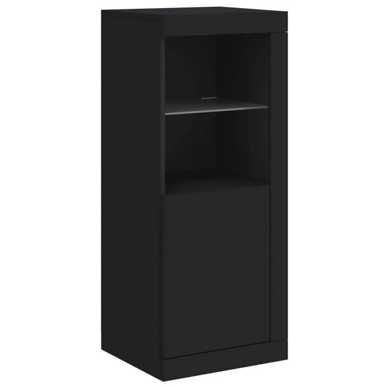 Sideboards with LED Lights 3 pcs Black Engineered Wood