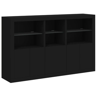 Sideboard with LED Lights Black 162x37x100 cm