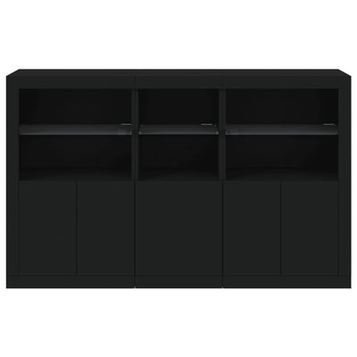 Sideboard with LED Lights Black 162x37x100 cm