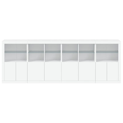 Sideboard with LED Lights White 283x37x100 cm