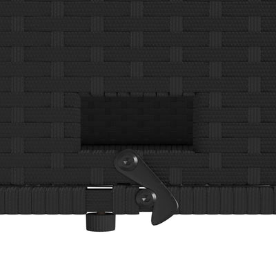 Garden Sofa with Cushions 2-Seater Black Poly Rattan