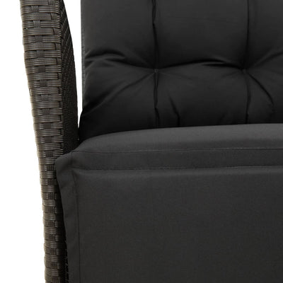 Reclining Garden Chair with Footrest Black Poly Rattan