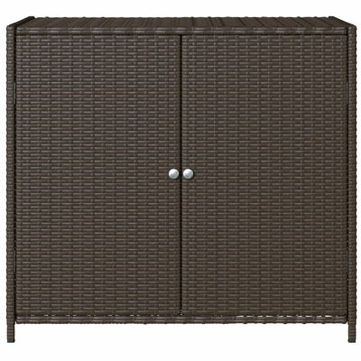 Garden Storage Cabinet Brown 83x45x76 cm Poly Rattan