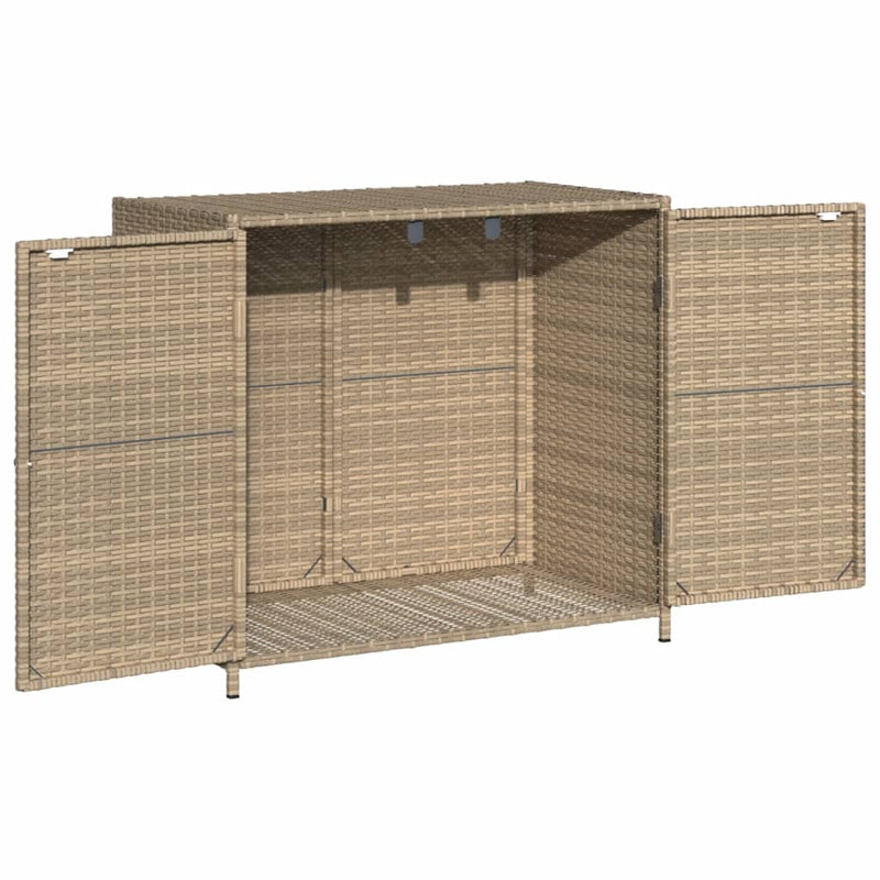 Garden Storage Cabinet Beige 83x45x76 cm Poly Rattan