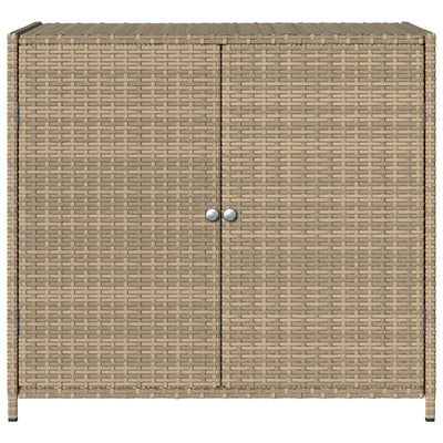 Garden Storage Cabinet Beige 83x45x76 cm Poly Rattan