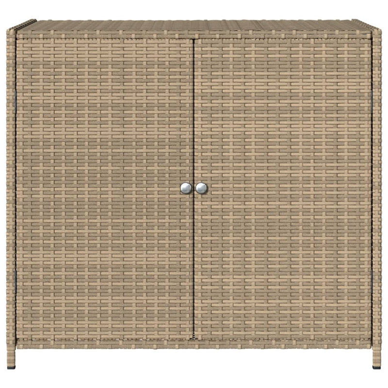 Garden Storage Cabinet Beige 83x45x76 cm Poly Rattan