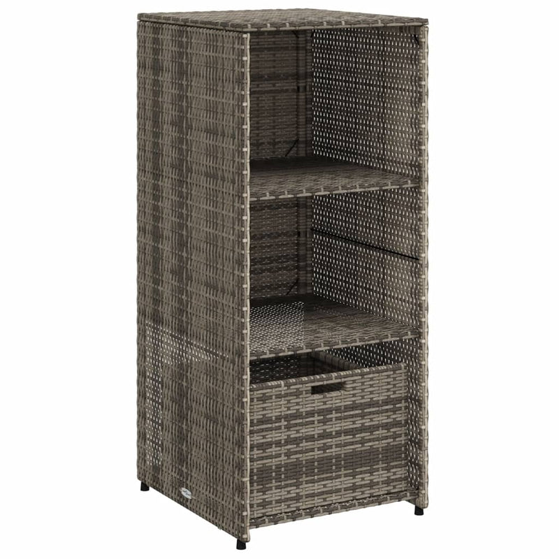 Garden Storage Cabinet Grey 50x55x115 cm Poly Rattan