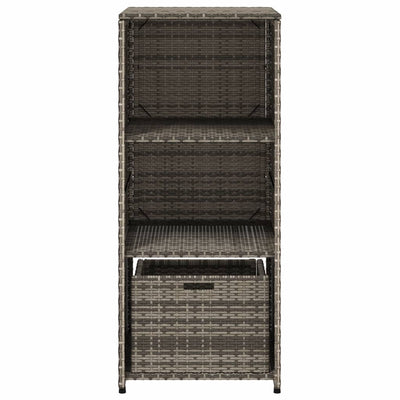 Garden Storage Cabinet Grey 50x55x115 cm Poly Rattan