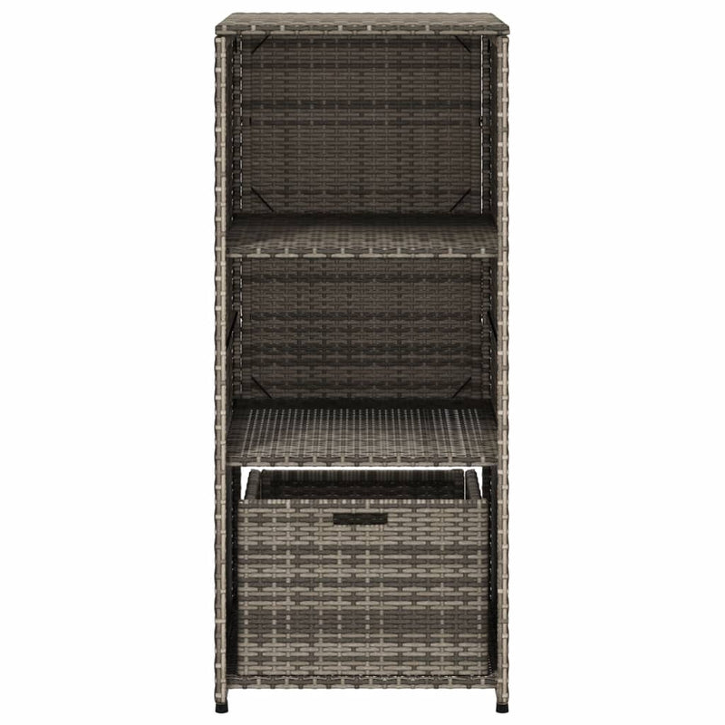 Garden Storage Cabinet Grey 50x55x115 cm Poly Rattan