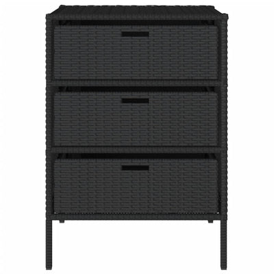 Garden Storage Cabinet Black 55x59x80 cm Poly Rattan