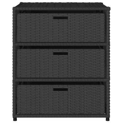 Garden Storage Cabinet Black 55x59x69 cm Poly Rattan