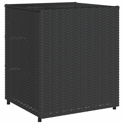 Garden Storage Cabinet Black 55x59x69 cm Poly Rattan