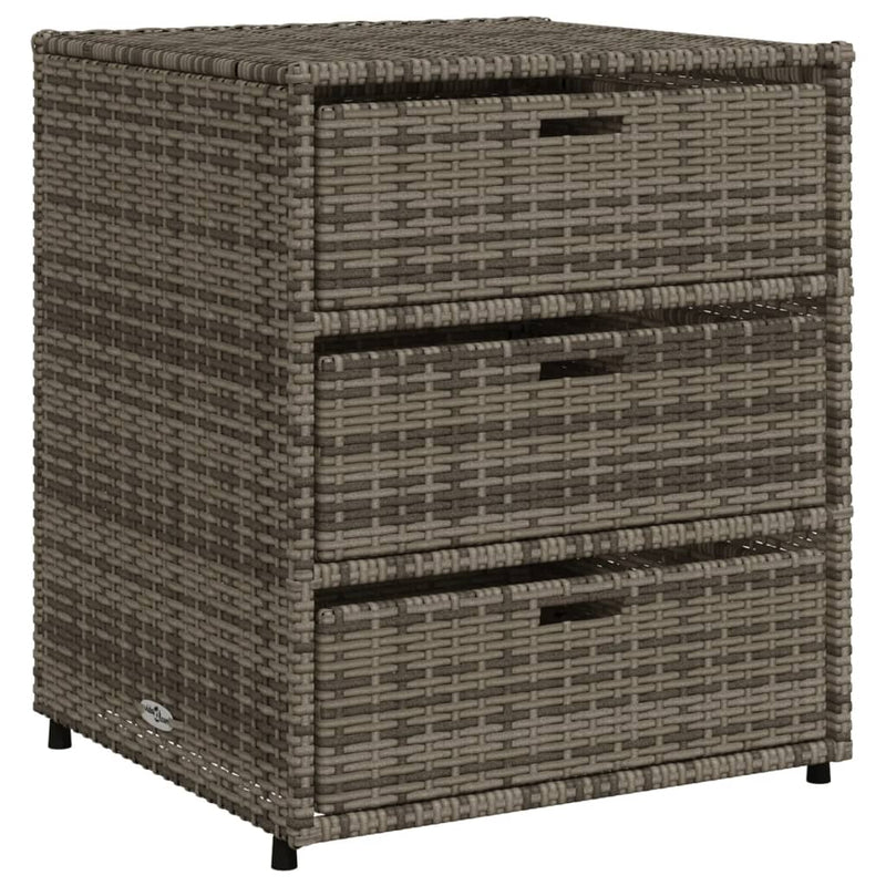 Garden Storage Cabinet Grey 55x59x69 cm Poly Rattan