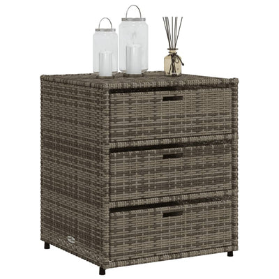 Garden Storage Cabinet Grey 55x59x69 cm Poly Rattan