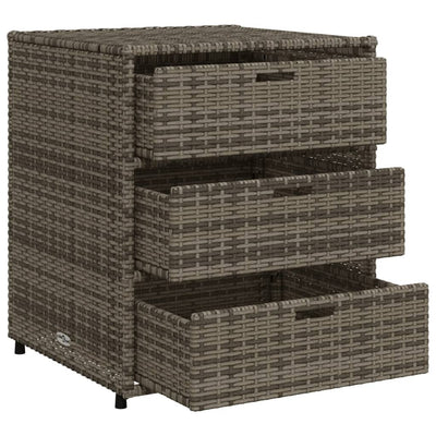 Garden Storage Cabinet Grey 55x59x69 cm Poly Rattan