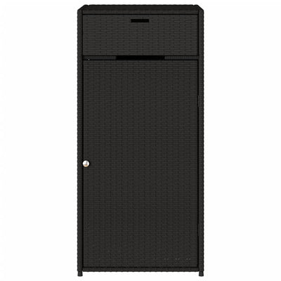 Garden Storage Cabinet Black 55x55x111 cm Poly Rattan