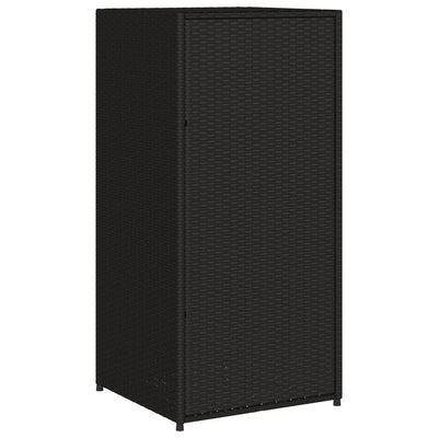 Garden Storage Cabinet Black 55x55x111 cm Poly Rattan