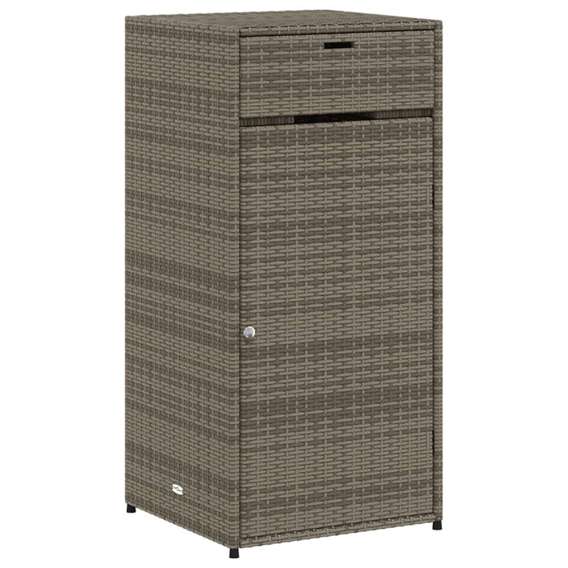 Garden Storage Cabinet Grey 55x55x111 cm Poly Rattan