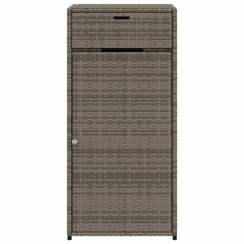 Garden Storage Cabinet Grey 55x55x111 cm Poly Rattan