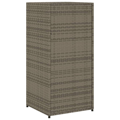 Garden Storage Cabinet Grey 55x55x111 cm Poly Rattan