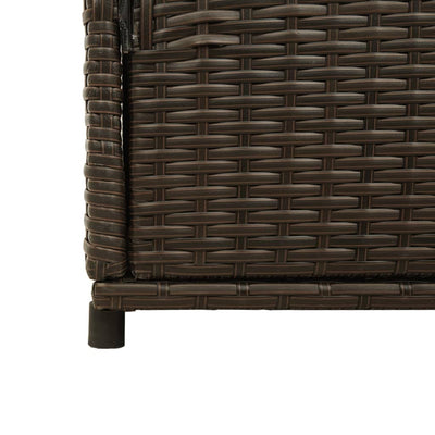 Garden Storage Cabinet Brown 105x55x113 cm Poly Rattan