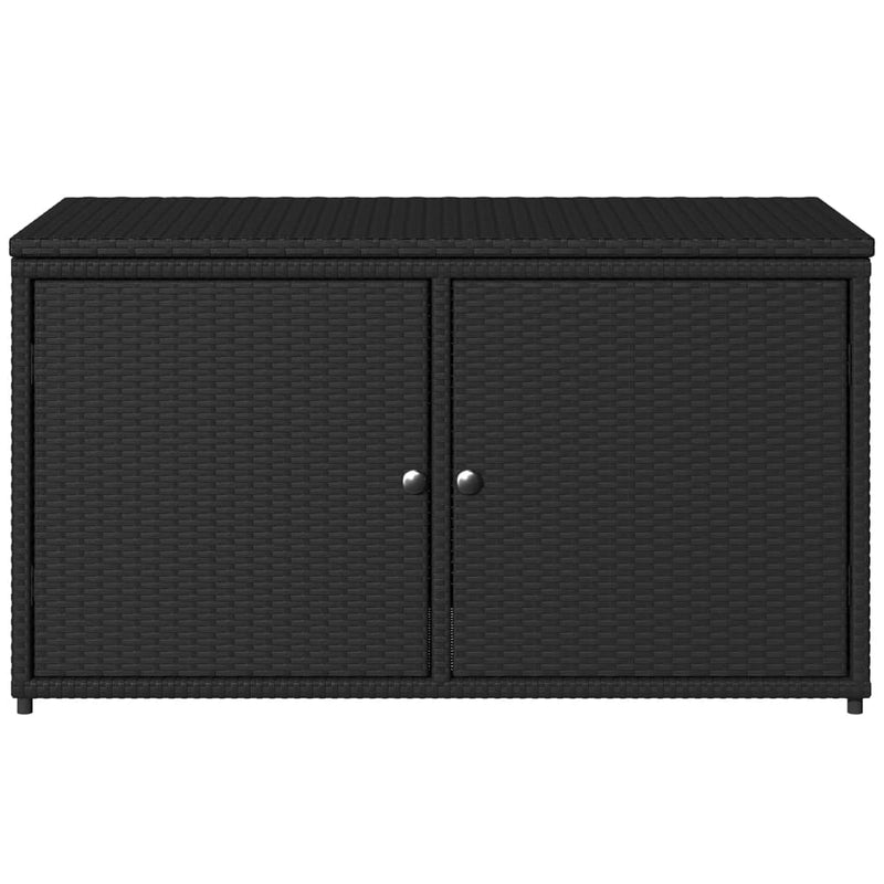 Garden Storage Cabinet Black 110x55x60.5 cm Poly Rattan