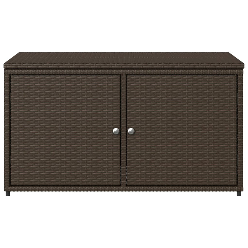 Garden Storage Cabinet Brown 110x55x60.5 cm Poly Rattan