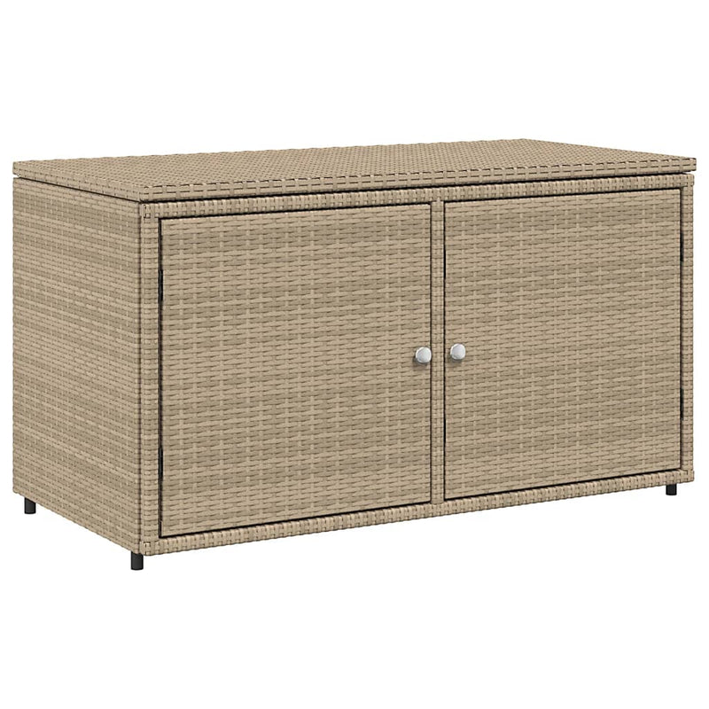 Garden Storage Cabinet Beige 110x55x60.5 cm Poly Rattan