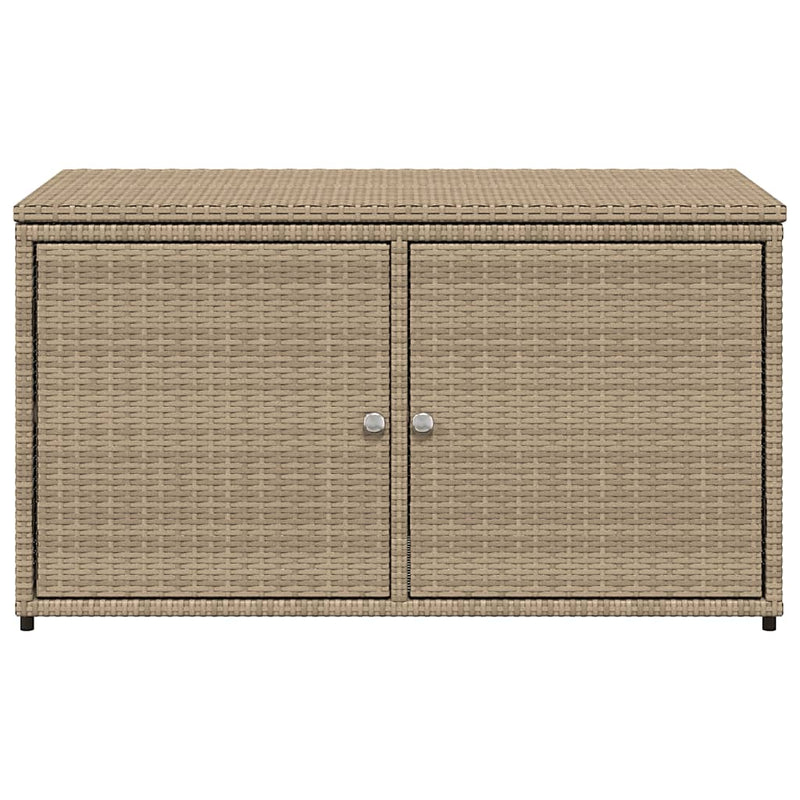 Garden Storage Cabinet Beige 110x55x60.5 cm Poly Rattan