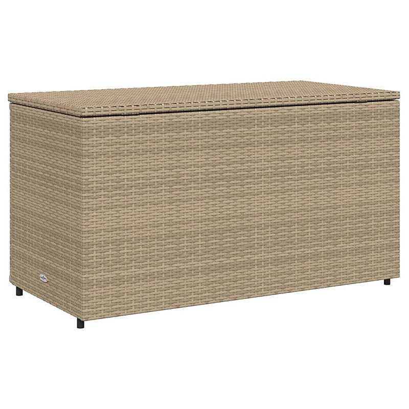 Garden Storage Cabinet Beige 110x55x60.5 cm Poly Rattan