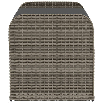 Storage Bench with Cushion Grey 115x51x52 cm Poly Rattan