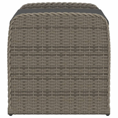 Storage Bench with Cushion Grey 80x51x52 cm Poly Rattan