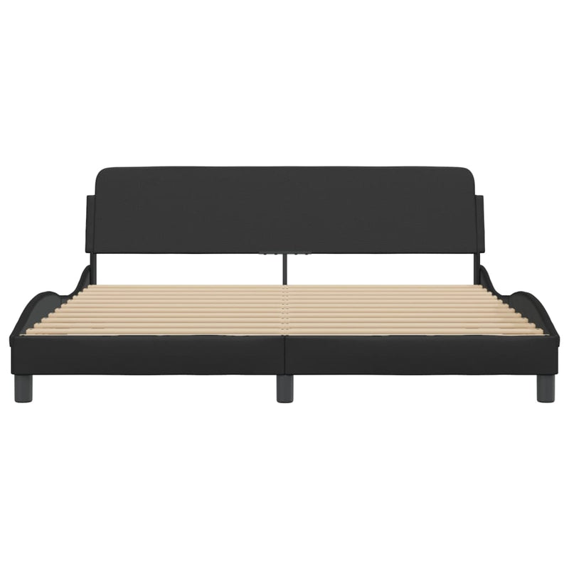 Bed Frame without Mattress Black 183x203 cm King Faux Leather