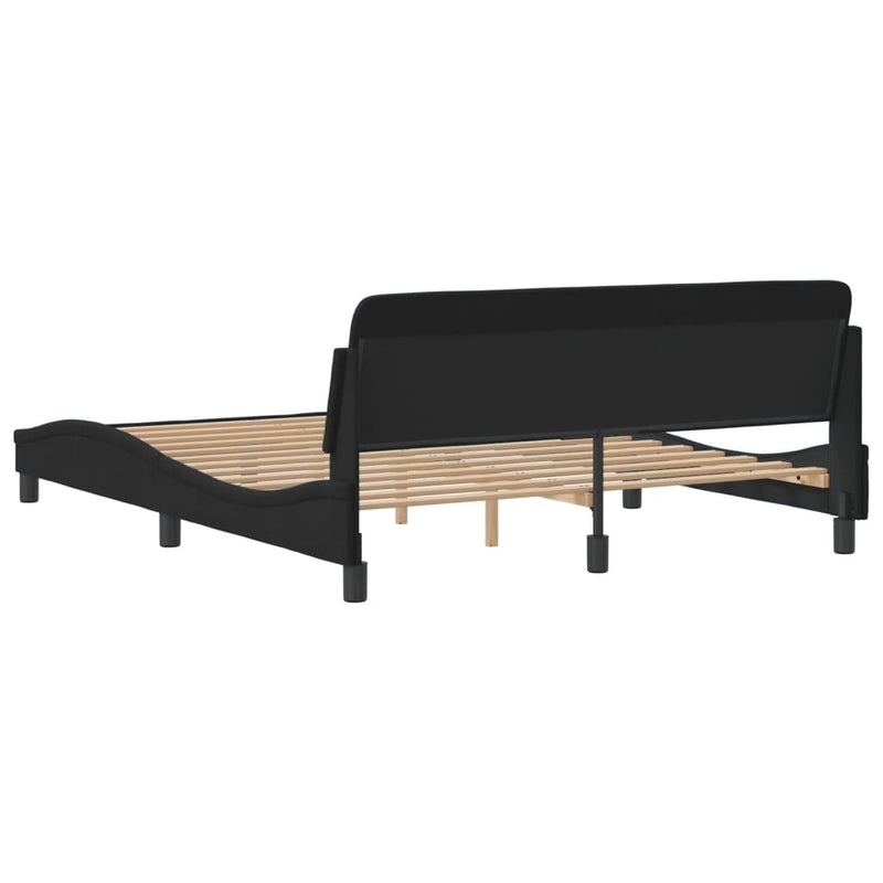 Bed Frame without Mattress Black 152x203 cm Queen Velvet