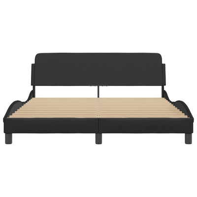 Bed Frame without Mattress Black 152x203 cm Queen Faux Leather