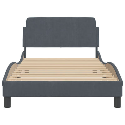 Bed Frame without Mattress Dark Grey 107x203 cm King Single Velvet