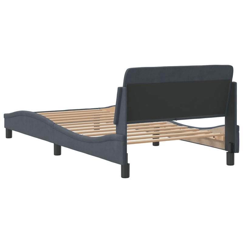 Bed Frame without Mattress Dark Grey 107x203 cm King Single Velvet