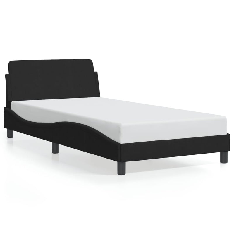 Bed Frame without Mattress Black 107x203 cm King Single Velvet