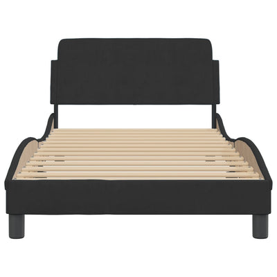 Bed Frame without Mattress Black 107x203 cm King Single Velvet