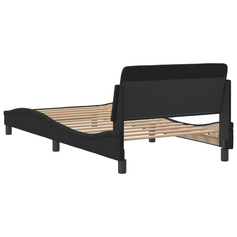 Bed Frame without Mattress Black 107x203 cm King Single Velvet