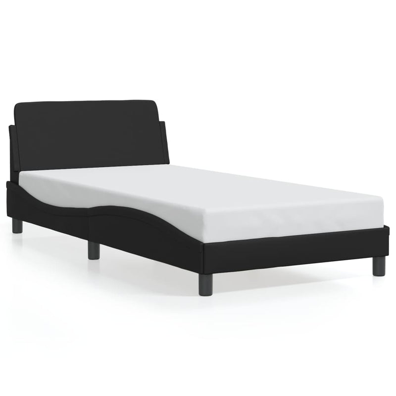 Bed Frame without Mattress Black 107x203 cm King Single Faux Leather