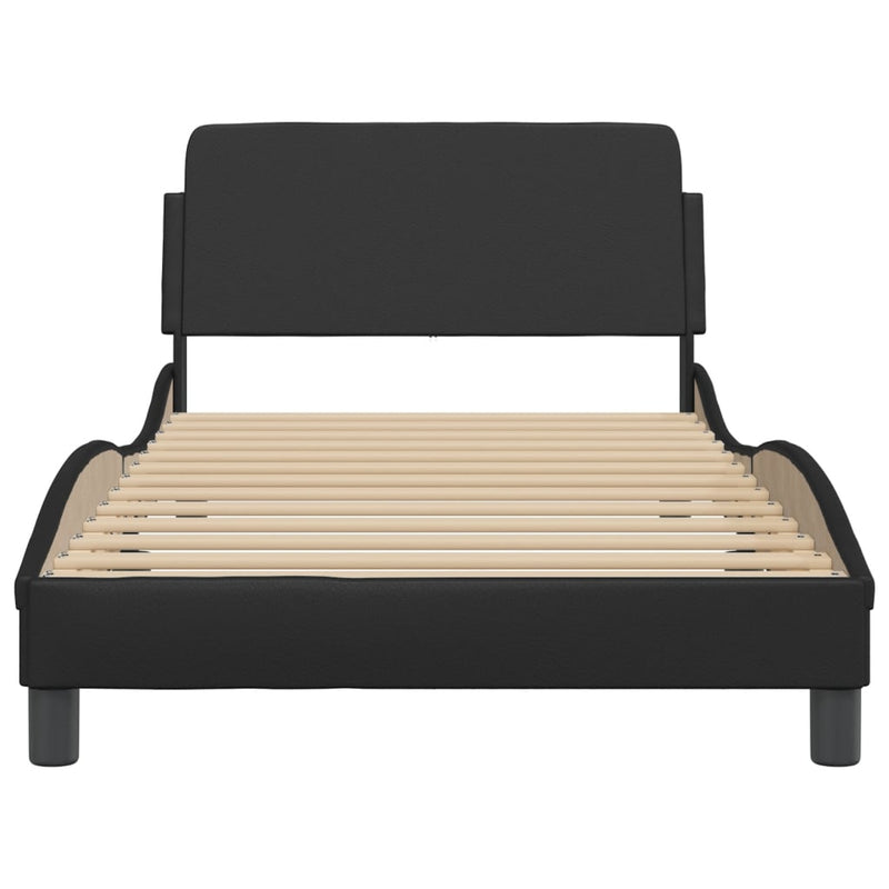 Bed Frame without Mattress Black 107x203 cm King Single Faux Leather